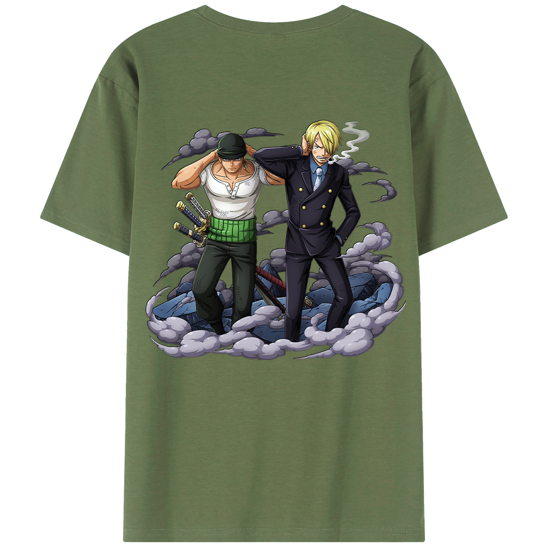 （画像用） ワンピース サンジ ONE PIECE Sanji 綿100％ メンズ半袖Tシャツ（バックプリント） 通気性